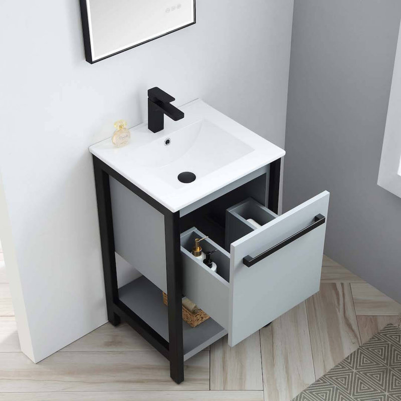 20'' Single Bathroom Vanity with Sink, Matte Grey