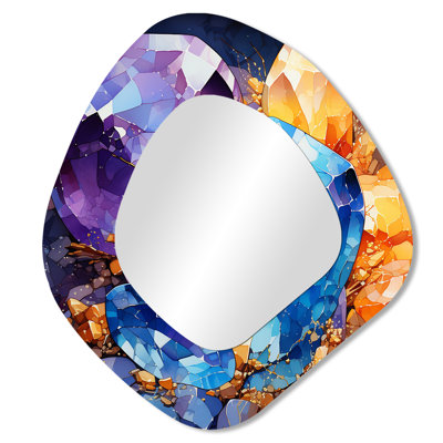 Anner Anner and Blue Crystal Stone Core II - Stone Geode Unique Shape Unique Mirror
