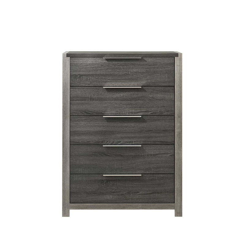 Commode Jehoram avec 5 tiroirs spacieux et fabrication en bois robuste pour un rangement organisé et un décor moderne