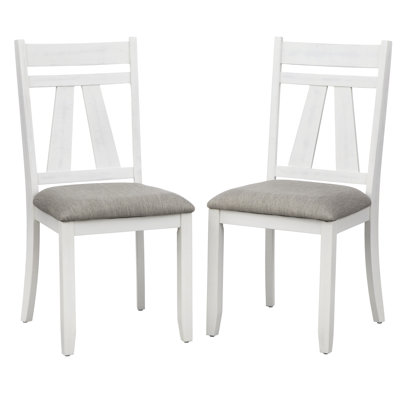 Andreona Slat Back Side Chair in White/Gray by August Grove