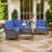 Carolina Outdoor Wicker Patio Sectional with Cushions-90980627-90980631
