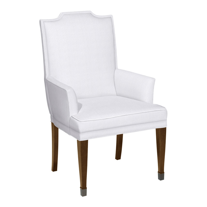 Travis By Michael Weiss Upholstered Arm Chair, No, Navada Snow, Hampton