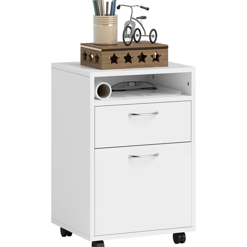 Mobile Storage Cabinet Organizer, White