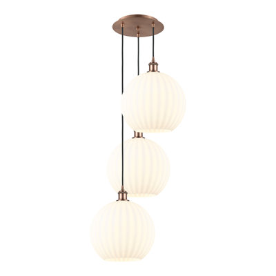 Luminaire suspendu suspendu vénitien blanc à 3 lumières Ballston White - 113B-G1217