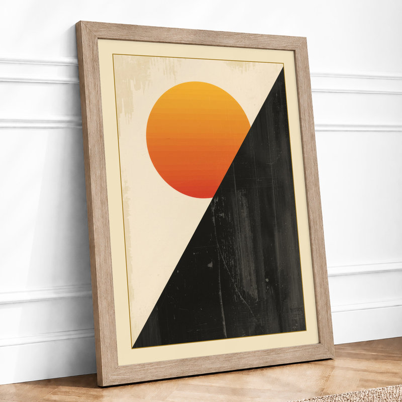 Sun Rising Minimalist - Print, A2 - 59.4 x 42.0 cm, Oak