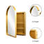 Armoire encastrée 24 po x 36 po avec cadre en métal doré mat, miroir et tablettes réglables pour salle de bain-2020551354