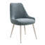 Ensemble de chaises d'appoint 2 pièces Laela - Revêtement bleu clair bouclé, pieds en métal, chaise de salle à manger moderne scandinave