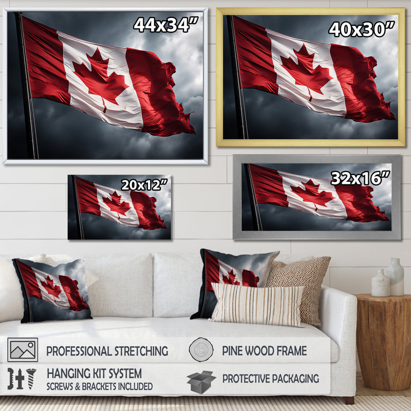 Canada Canada Pride II - reproduction de cadre flottant sur toile, Noir, H 30 po x l 40 po x P 1,5 po