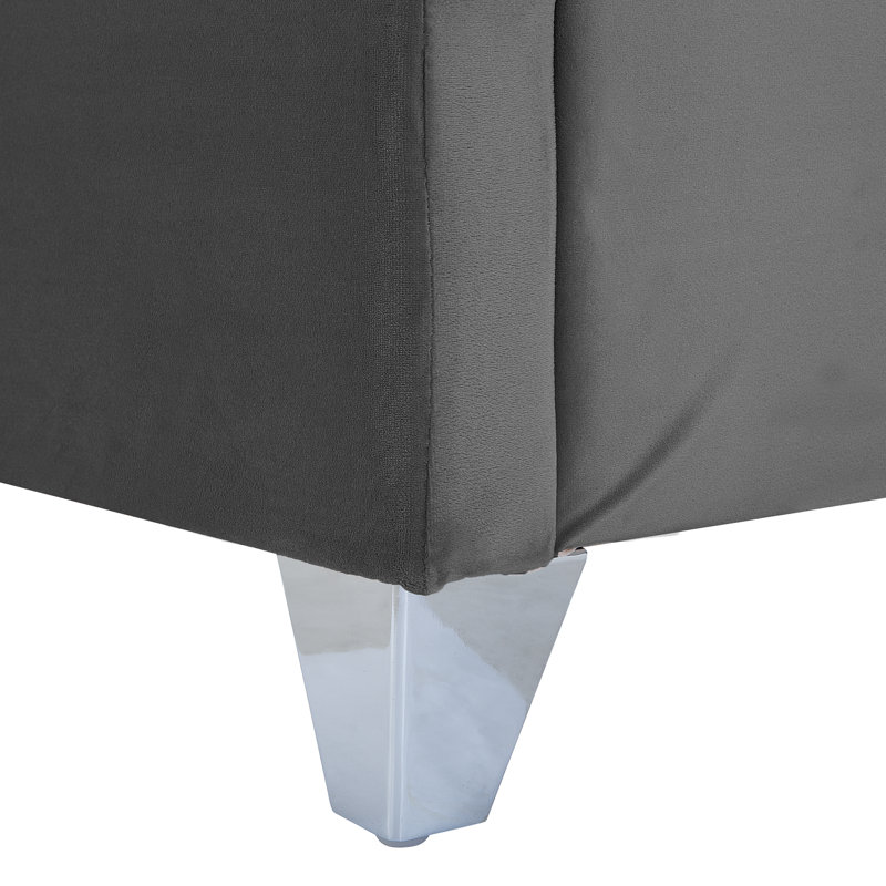 Courtyard Upholstered Bed, Grey, European Kingsize (160 x 200 cm)