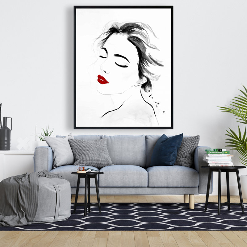 «Right Side Watercolor», reproduction de portrait de femme sur toile