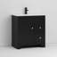 Meuble-lavabo noir 30 po avec lavabo à poser