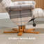 Orderville Recliner Chair and Footstool Linen-touch Fabric Wooden Base Multicolour