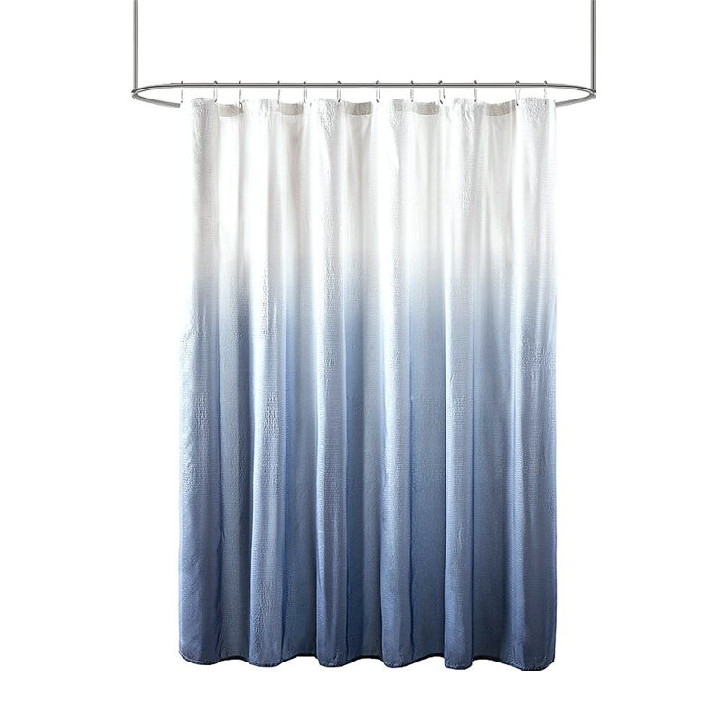 Rideau de douche imprimé en seersucker, Bleu