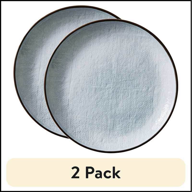 Ensemble de 2 assiettes à salade en grès denim Murphy, durables et élégantes pour une utilisation quotidienne et les réceptions.