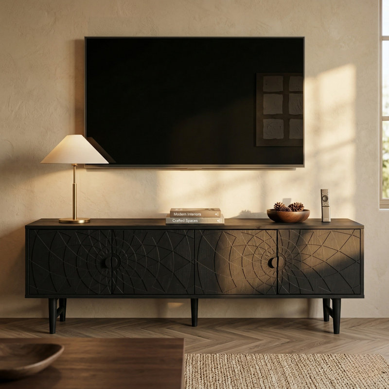 Meuble télé 63,5 po NTC Bloom, Noir brûlé