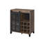 Armoire à vin en chêne noir et rustique avec tablette de porte en verre obscur
