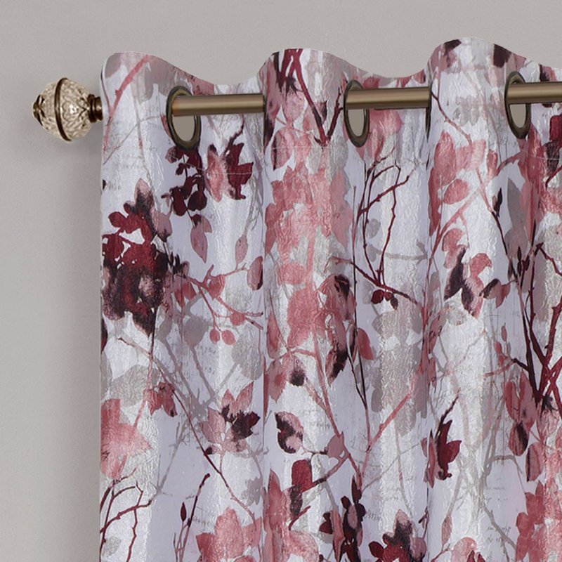 Ginger Blackout Curtain Pair, 50" x 63", Burgundy