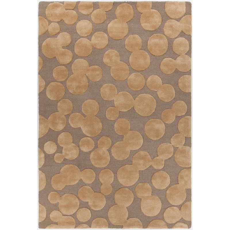 Tapis brun / beige touffeté à la main Cowan, Rectangle 5 pi x 7 pi 6 po