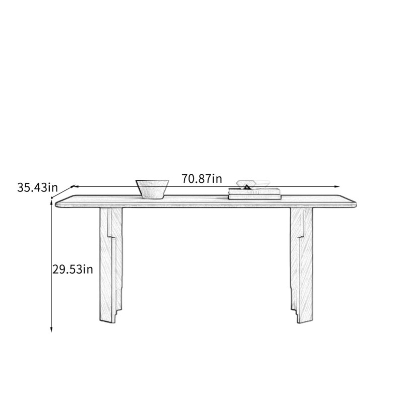 Table de salle à manger Mid Rock, H 29,53 po x L 70,87 po x l 35,43 po