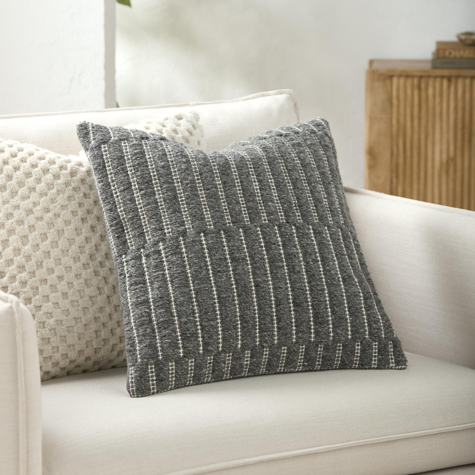 Monacizzo Accent Pillow, Square 20", Pillow Cover Only - No Insert, Black