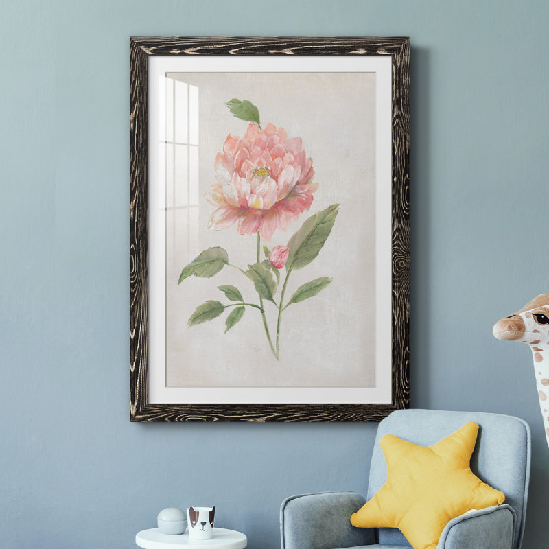 Grandiflora III - Peinture encadrée, Cadre noir, H 37,5 po x l 27,5 po x P 1,5 po