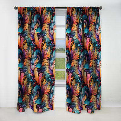 Artistic Boho Blend Boho Pattern III - Floral Curtain - Blackout Floral Curtain - 1 Panels
