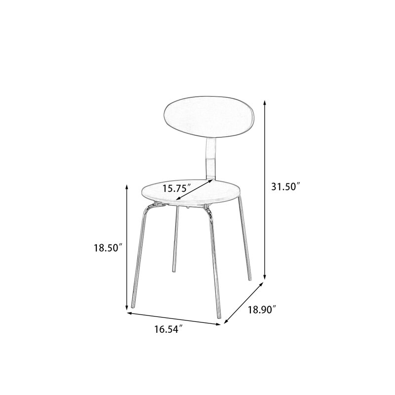 Chaise d'appoint à dossier cerise argent massif (ensemble de 2), Cherry, Cherry