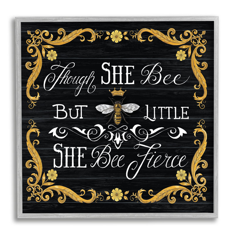«She Bee Fierce», motif de motivation féminin, jeu de mots rétro - impression, Estampe numérique Farmhouse