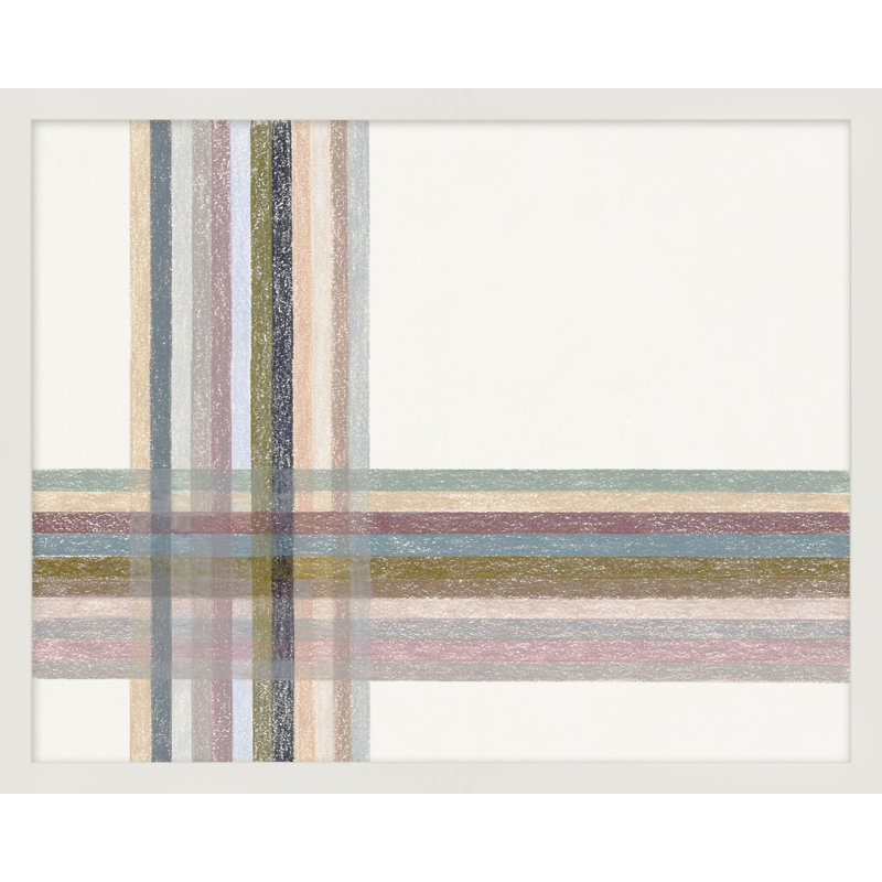 «Darcie Sans titre: Intersections no 1 horizontal» par Beth James - art mural encadré, Cadre blanc