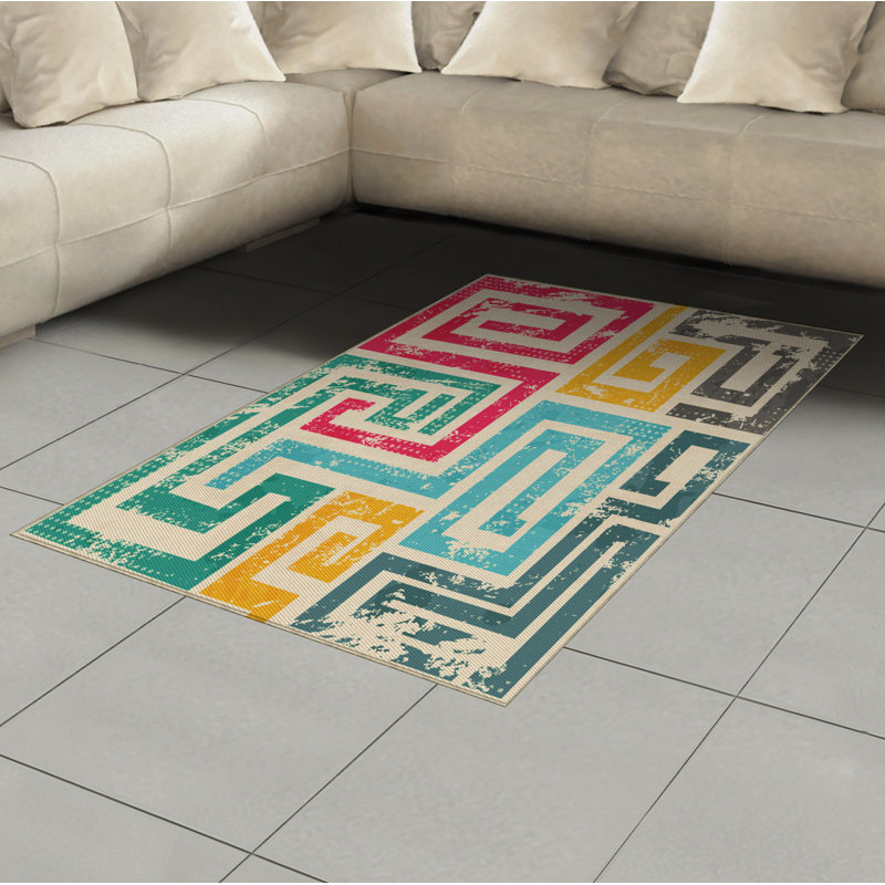 Indie High Density Long Fiber Poly Threads Decorative Area Rug Carpet, Rectangle 4' x 5'8"