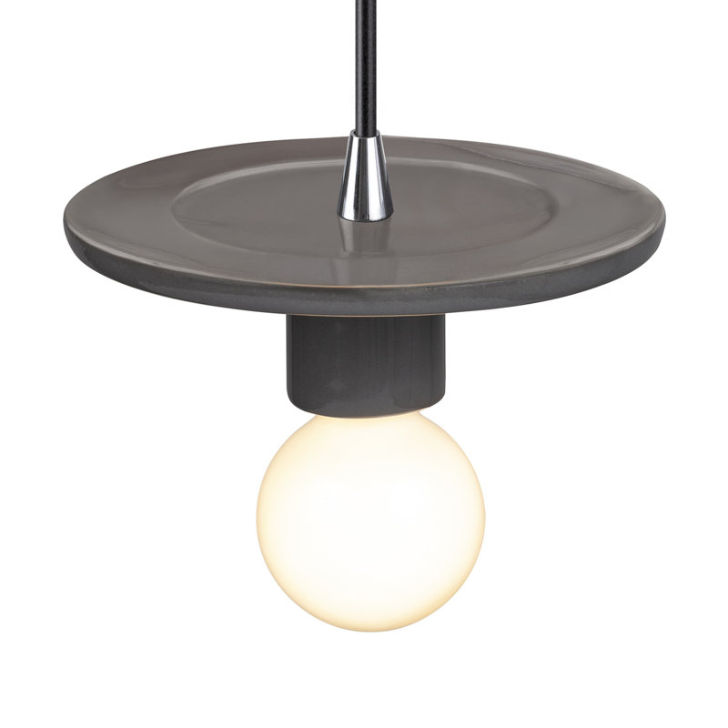 Leni 1 - Light Single Pendant, Gloss Gray, Polished Chrome