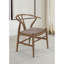 Chaises de salle à manger modernes de style Mid-Century 2 pièces, structure en noyer riche, sièges rembourrés, dossiers arrondis, pieds fuselés, chaises de revêtement brun (de 2), finition douce