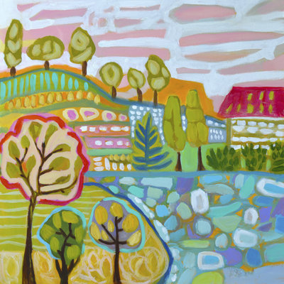 Tree Farm by Karen Fields - Wrapped Canvas Painting