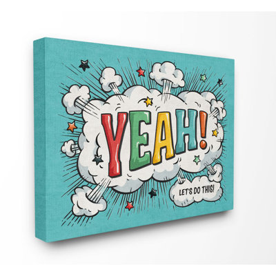 Yeah! Vintage Comic Book Word Design by Ester Kay - Graphic Art on Canvas