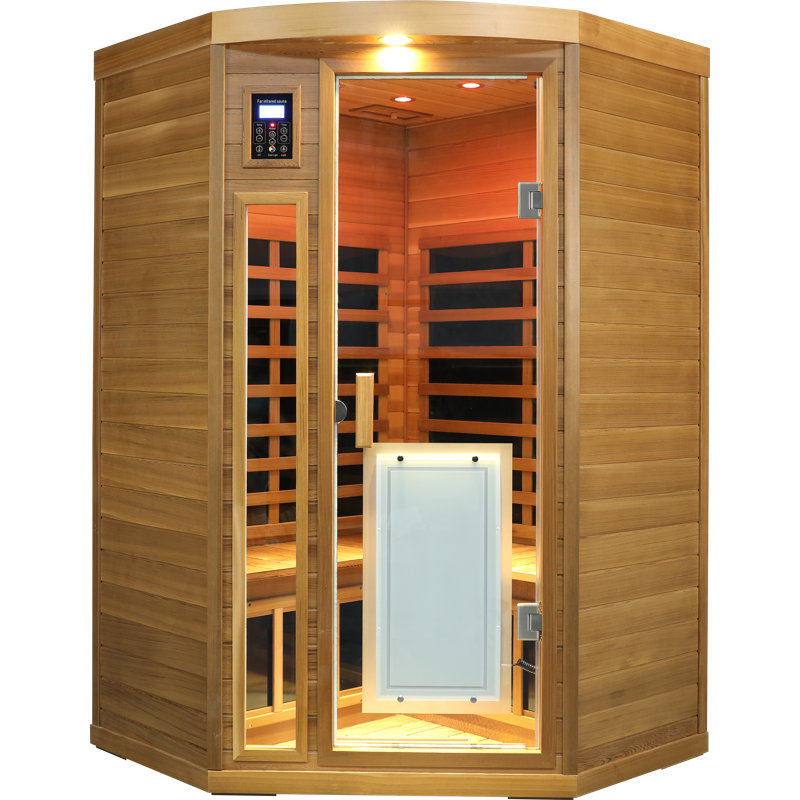Low EMF Two Person Far-Infrared Red Cedar Deluxe Indoor Pentagonal Sauna Room