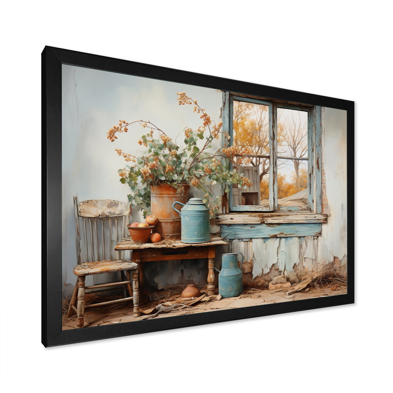 Marynn " Minimalism Farm Poteries III ", H 34 po x l 44 po x P 1,5 po, Cadre simple noir