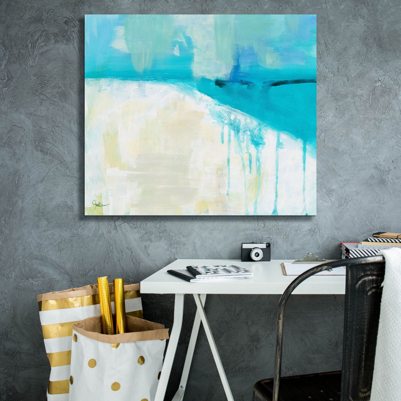 «Coastal Blues 1» par Jan Weiss, art mural sur toile, 16 po x 12 po, H 26 po x l 30 po x P 1,5 po