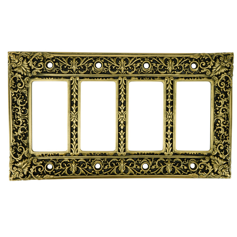 GLENDALE QUAD GFI SWITCH COVER; IN MUSEUM GOLD