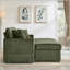 Comfortable Fluffy Corduroy Lazy Sofa with Double Ottomans and Table Board for Chailiving-308411433