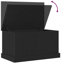 Storage Box Black Oak Wood 70 X 40 X 38 Cm Storage Chest
