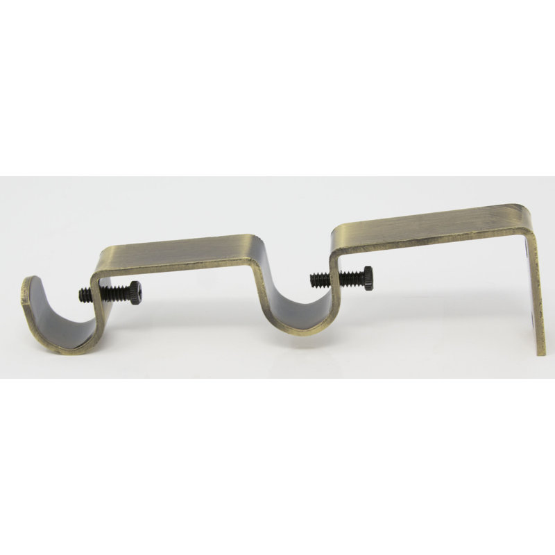 Support de rideau Pershing, Laiton antique, H 7 po x l 2 po x P 1 po