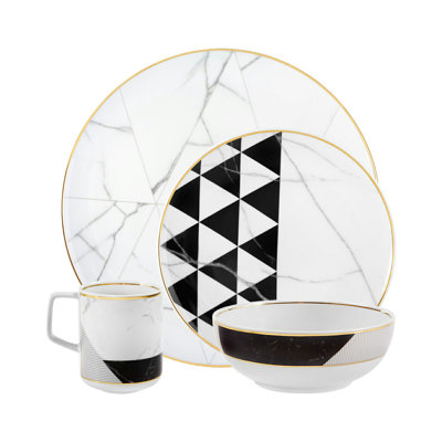 Carrara Piece Porcelain China Dinnerware Set