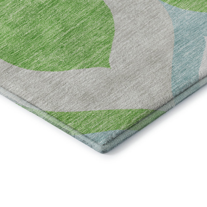 Premium Machine Washable Lisse Lime Rug, Rectangle 10' x 14'