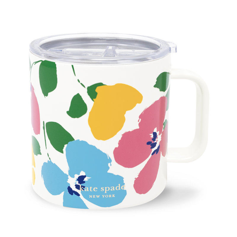 Stainless Steel Coffee Mug, Painterly Bouquet