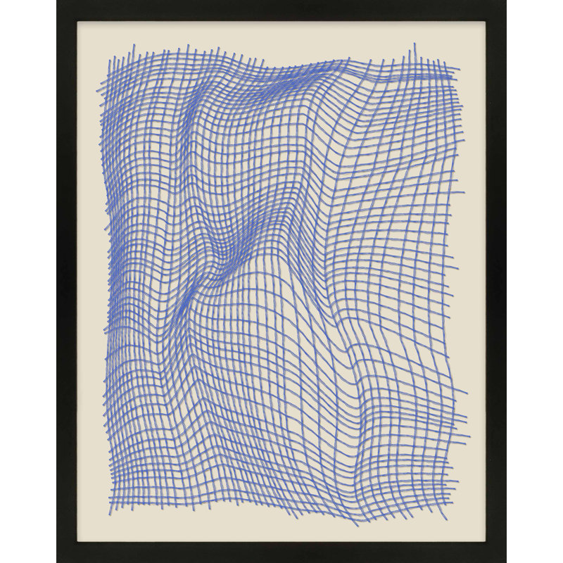 Nets 1 par Jacques Pilon - Art mural encadré, Papier avec cadre noir simple, H 50 po x l 40 po x P 1,25 po