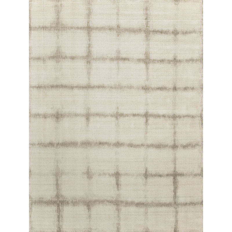 Chroma Geometric Area Rug in Ivory/Silver, Rectangle 8' x 10'