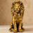 Gold Finish Seated Lion Garden Statue