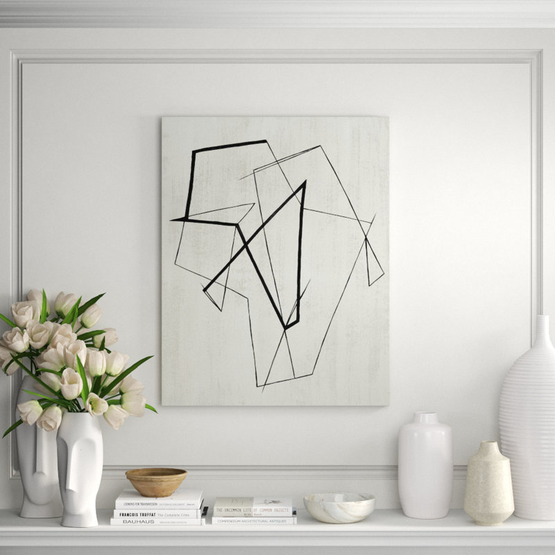 Lines And Time I Print by Bobby Berk, 45" H x 36" W x 1.5" D, Glass Coat