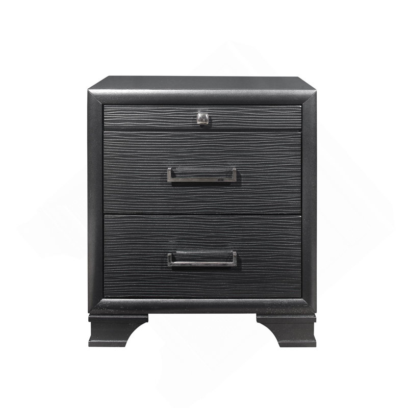 Civic White Nightstand, Gray