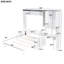Grand lit avec rangement intégré, bureau et rangement, peu encombrant, couleur blanche, bois et coin salon moelleux pour travailler